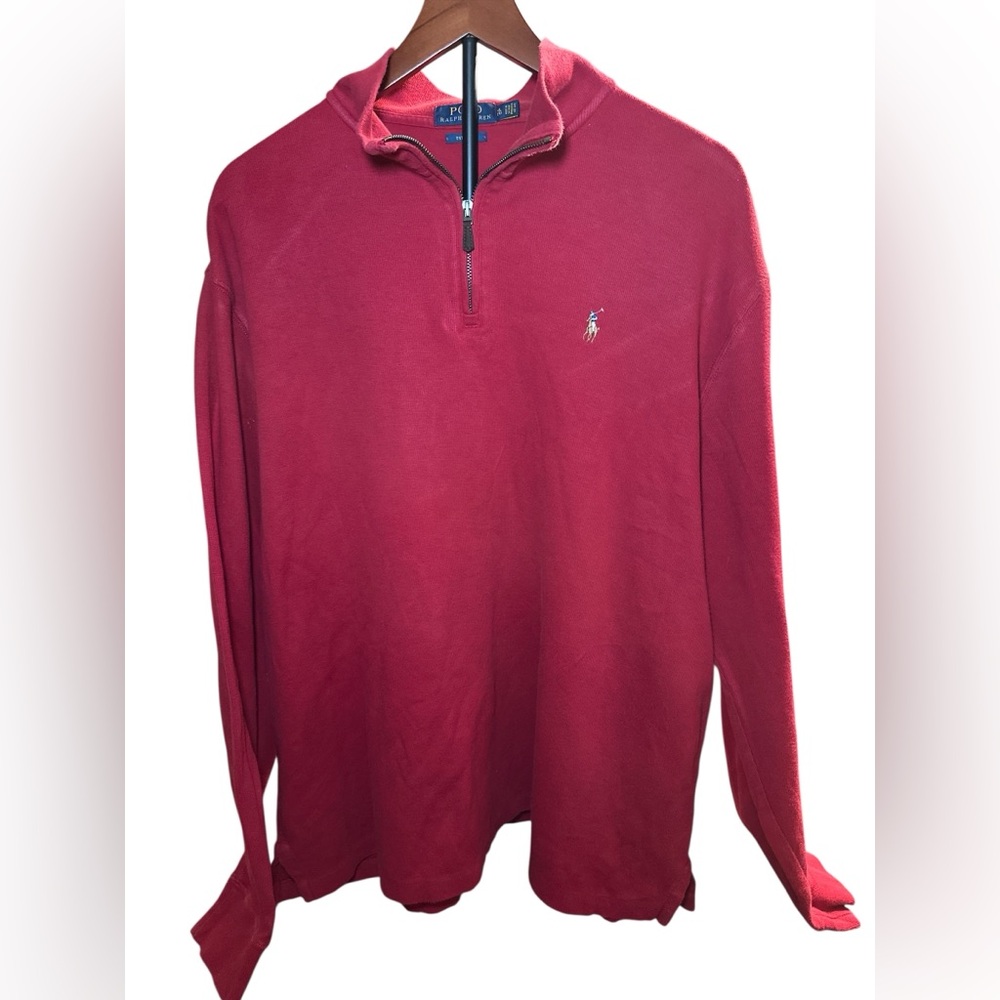 Polo quarter zip red pullover size XLarge 100% Cotton Estate Rib